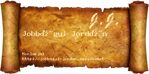 Jobbágyi Jordán névjegykártya